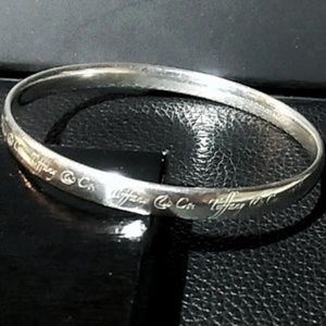 Tiffany & Co Script Logo Silver Closed Bracelet
